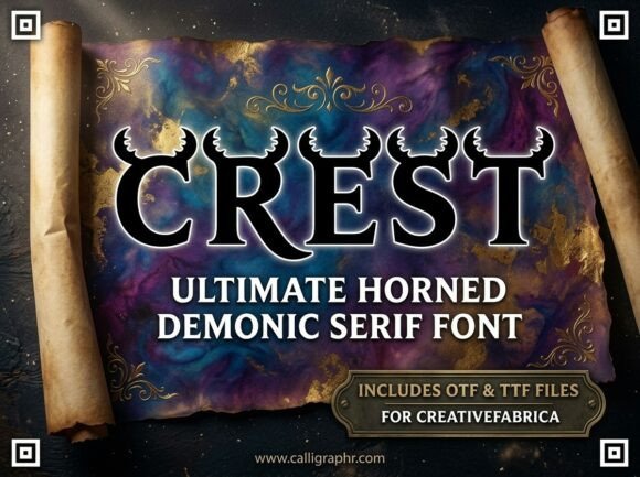 Crest Font: Bold, Majestic Serif for Handmade Labels & Printables