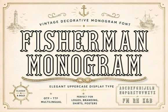 Fisherman Monogram: A Display Font with Quiet Confidence