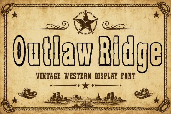 Outlaw Ridge: A Vintage Western Display Font with Editorial Heart